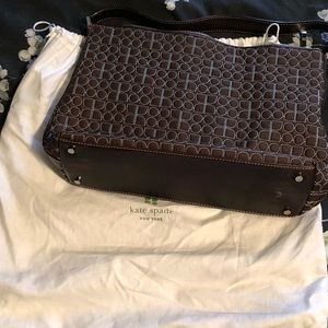 Kate Spade satchel Tiffany blue suede interior